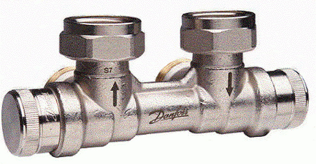 Danfoss Dynamic H-piece valve RLV-KDV for valve radiators G 3/4", angle right 013G7874