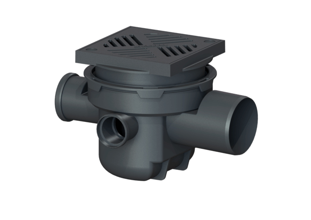 Kessel The Universal basement drain DN 100, Black grating, Backwater protection DN 100 KE27611  200x200  27611