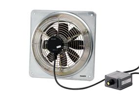 Maico Axial wall fan with square wall plate, DN 200, single-phase AC, explosion proof EZQ 20/4-E E Ex 0083.0850