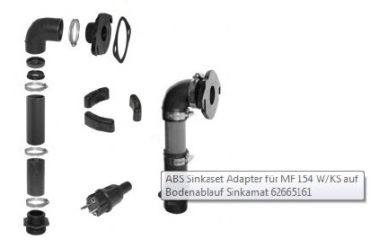 ABS Sulzer Sinkaset Adapter ABS MF154 im Sinkamat alt 62665161