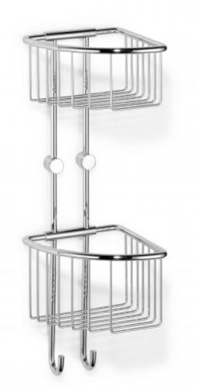 Giese Corner sponge basket Twin set 140x150x420mm with hooks chromed 30020-02