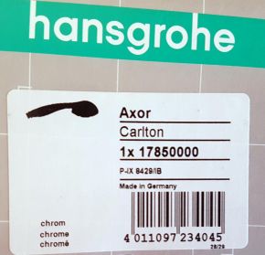 Hansgrohe Hand shower with white handle DN15 Axor Carlton chrome w Quiclean 17850000